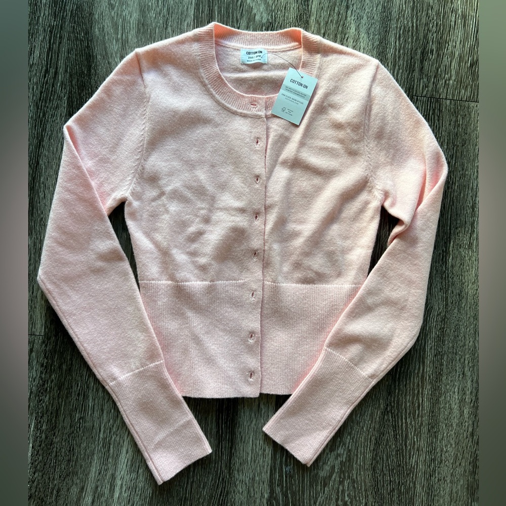Light pink aritzia inspired cardigan